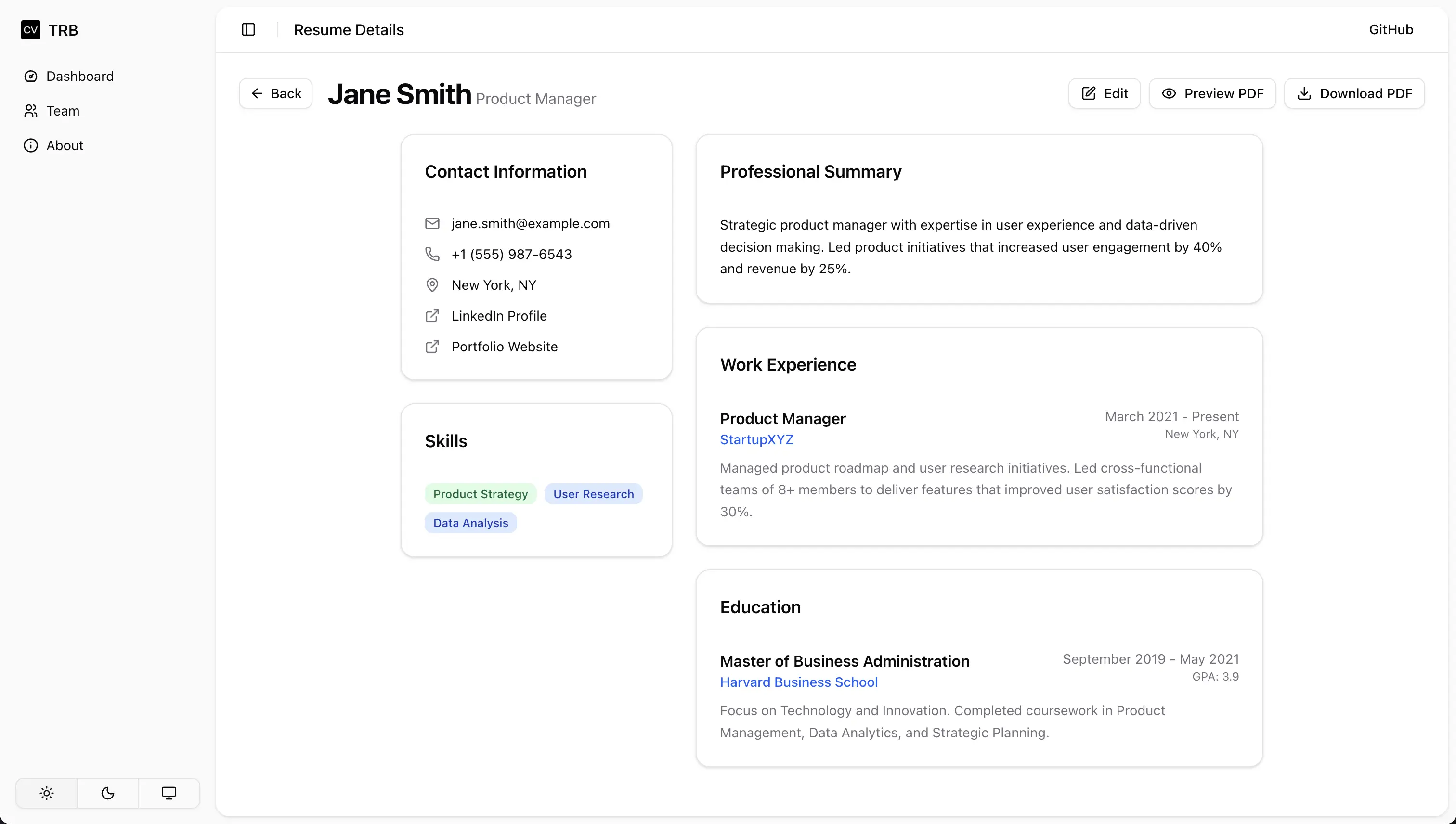 team-resume-builder screenshot 3